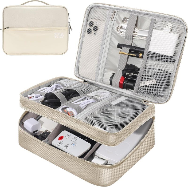 CILLA Electronic Organizer Travel Case, Travel Cord Organizer Case Portable Waterproof Cable Organizer Bag for Charger, Cord, USB, Power Bank, Earphone - Image 1
